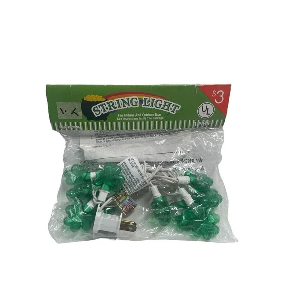 String Light St Patricks Day Window Light Up Decor Holiday Green Spring New - Picture 1 of 8